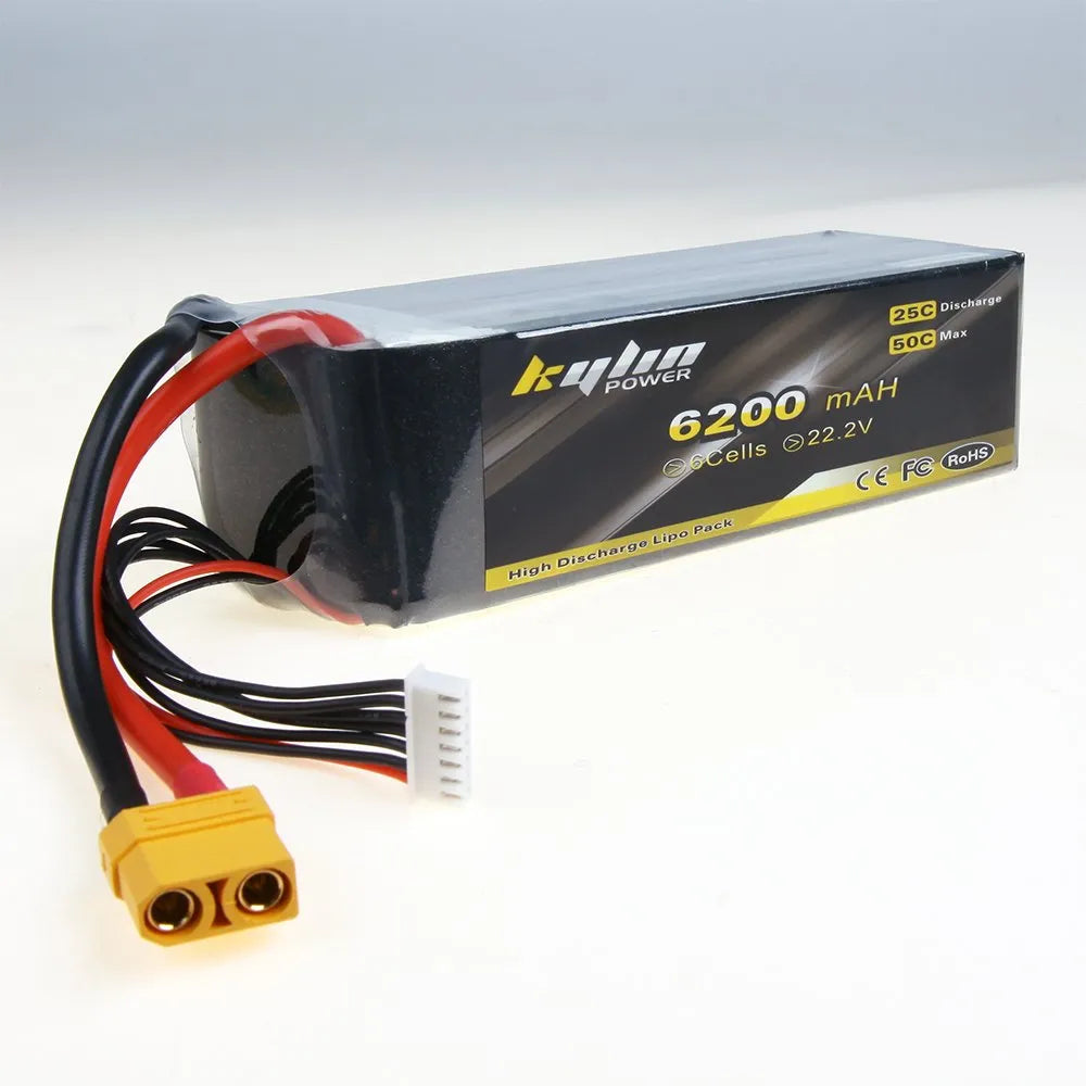 6200mAh 6S 22.2V 25C Lipo Battery