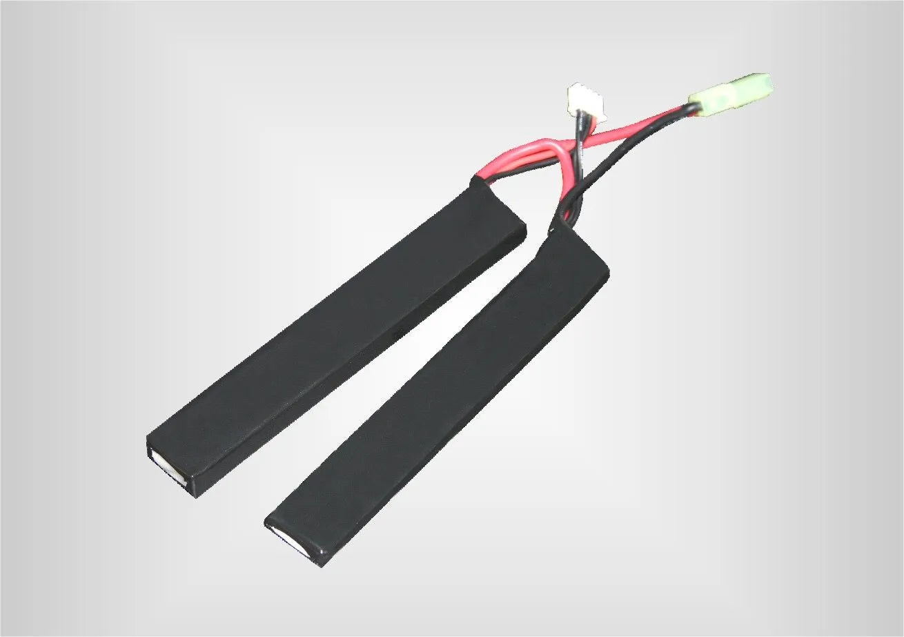 1300mAh 2S 7.4V 20C/25C Lipo Battery with 2 Nodes for Airsoft Guns