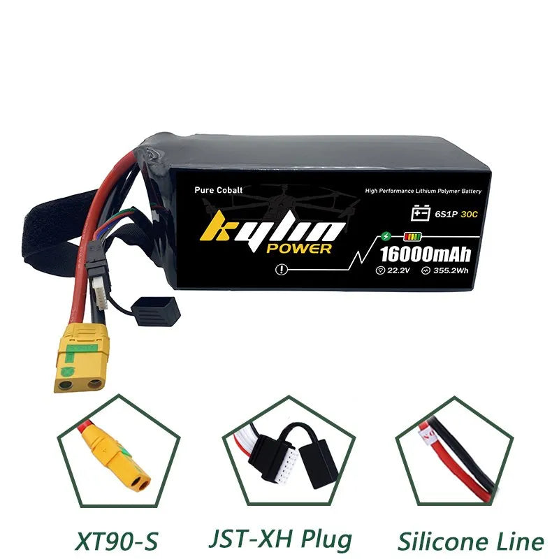 16000mAh 6S 22.2V 25C Lipo Battery for UAV, Multicopter, Drone