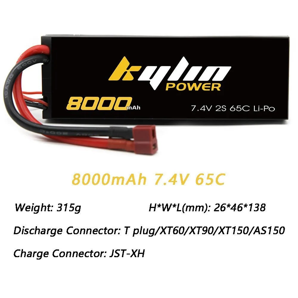 8000mAh 7.4V 80C Hard Case Lipo Battery