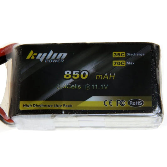 850mAh 11.1V 35C (Burst 70C) Lipo Battery for RC Models, Drones, and Racing