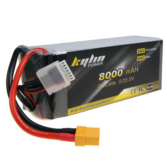 8000mAh 6S 22.2V 25C Lipo Battery with AS150 for UAV, Drone, RC Airplane