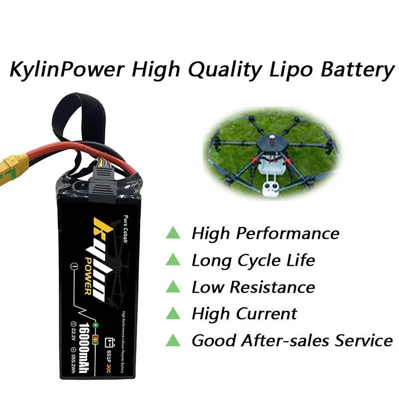16000mAh 6S 22.2V 25C Lipo Battery for UAV, Multicopter, Drone