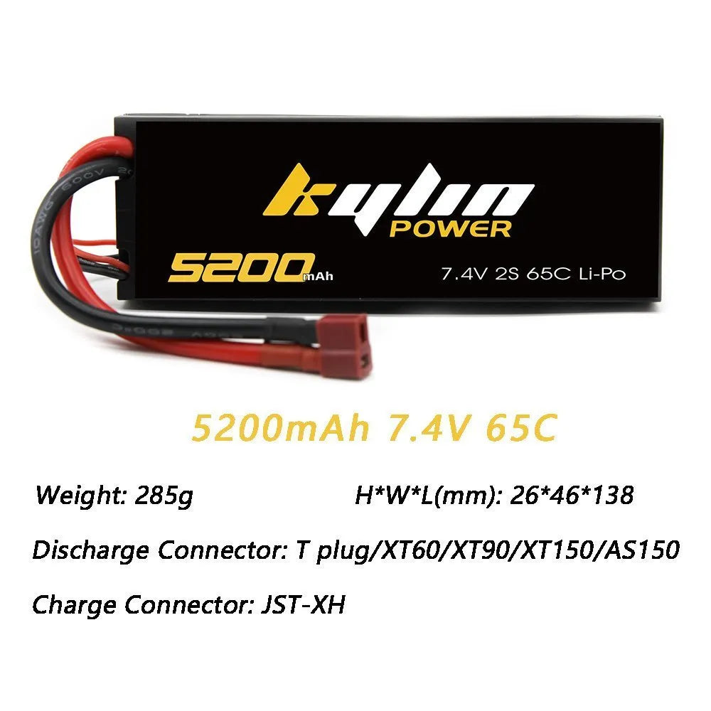 5200mAh 7.4V 35C/45C/65C RC Car Battery for 1/8 & 1/10 RC Car with TRX Connector
