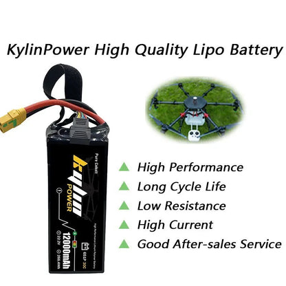 12000mAh 6S 22.2V 30C Lipo Battery