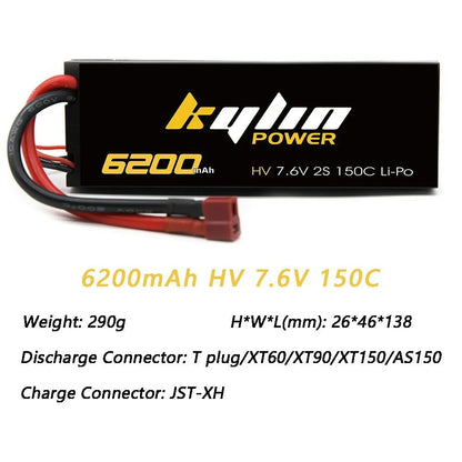 6200mAh HV 7.6V 100C/120C/150C RC Car Battery for Racing Car